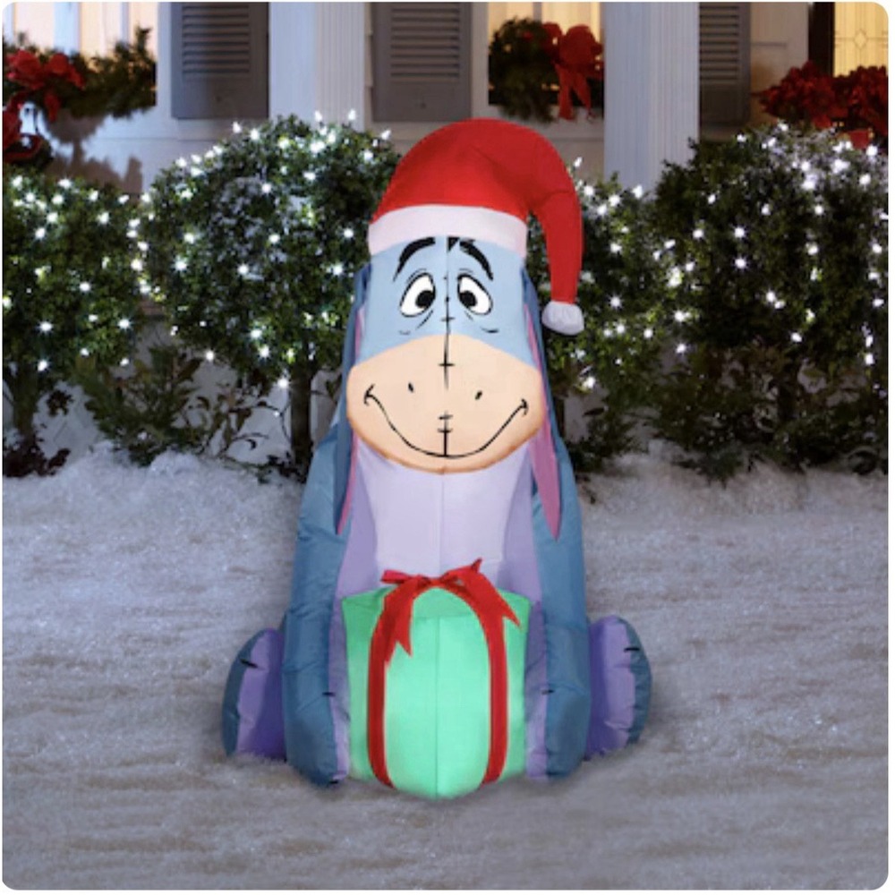 Disney 3.5-ft Lighted Winnie-the-Pooh.‎ Eeyore Merry Christmas Inflatable